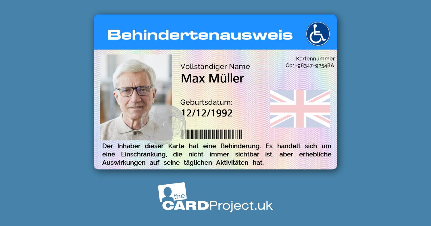 English German Disability Card (FRONT)